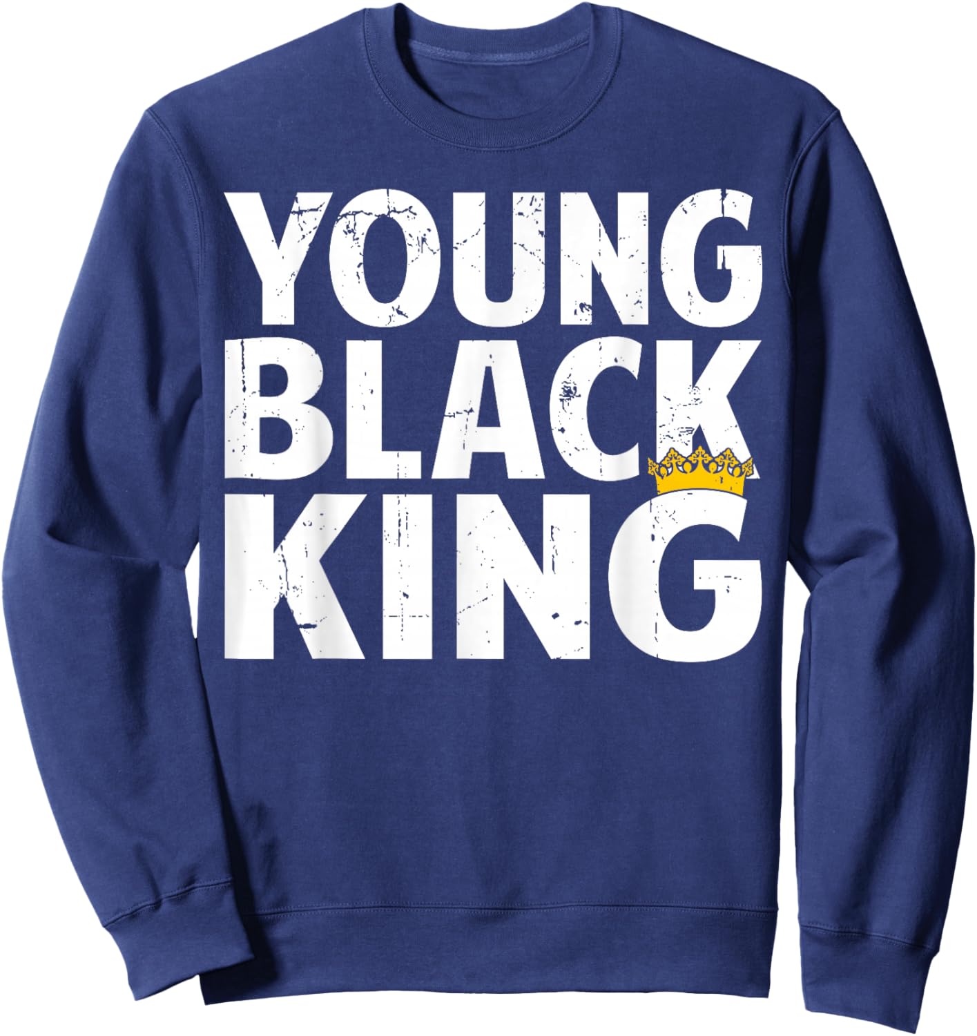 Young Black King - Afro American Black Heritage Afro Boys Sweatshirt - Sweatshirt | Navy