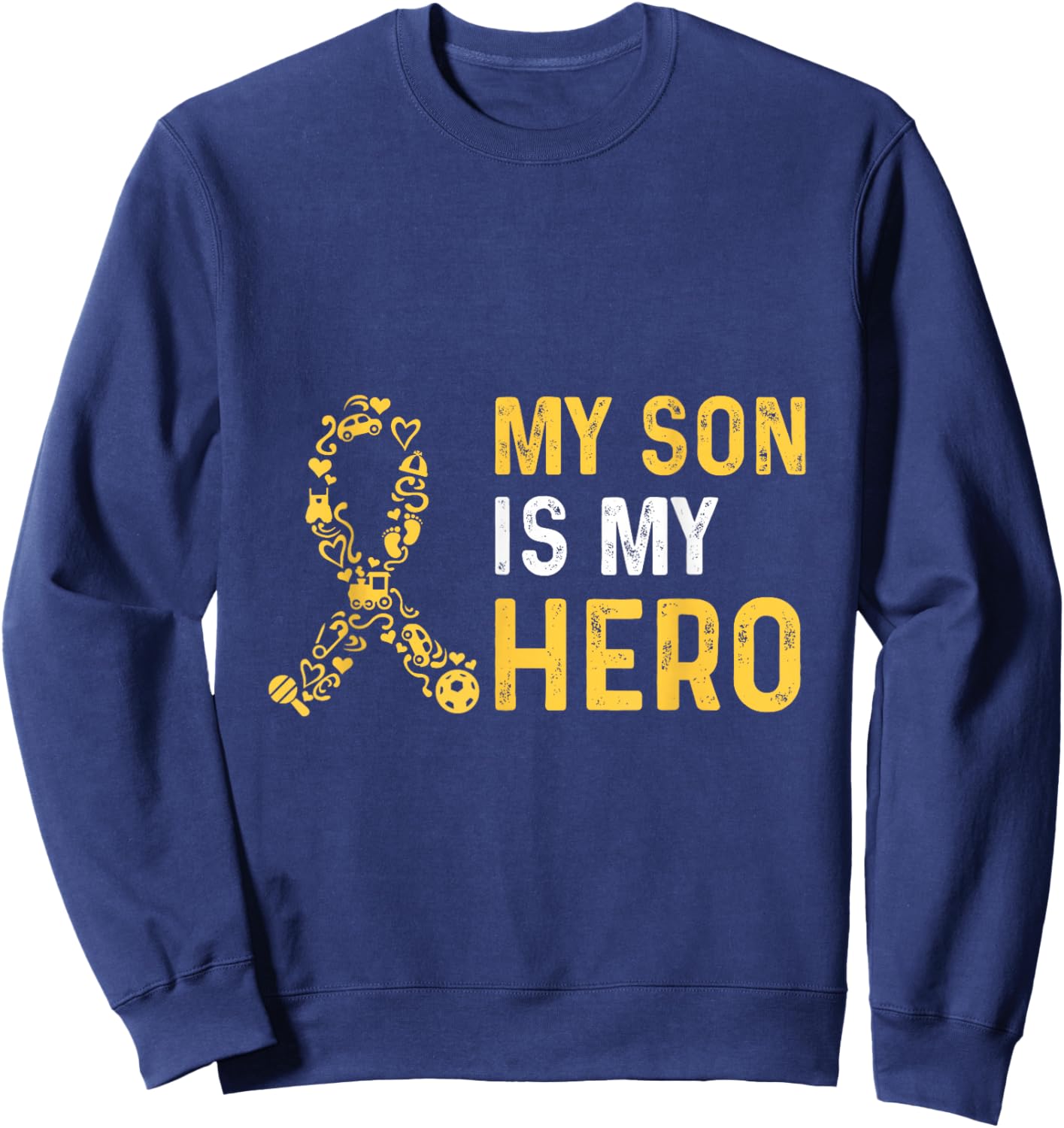 Childhood Cancer Awareness Quote for a Mom of a warrior Sweatshirt - Sweatshirt | Navy