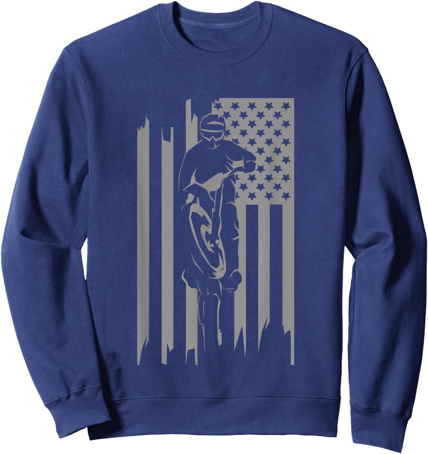 American Flag Motocross Apparel - Motocross Dirt Bike Sweatshirt - Sweatshirt | Navy