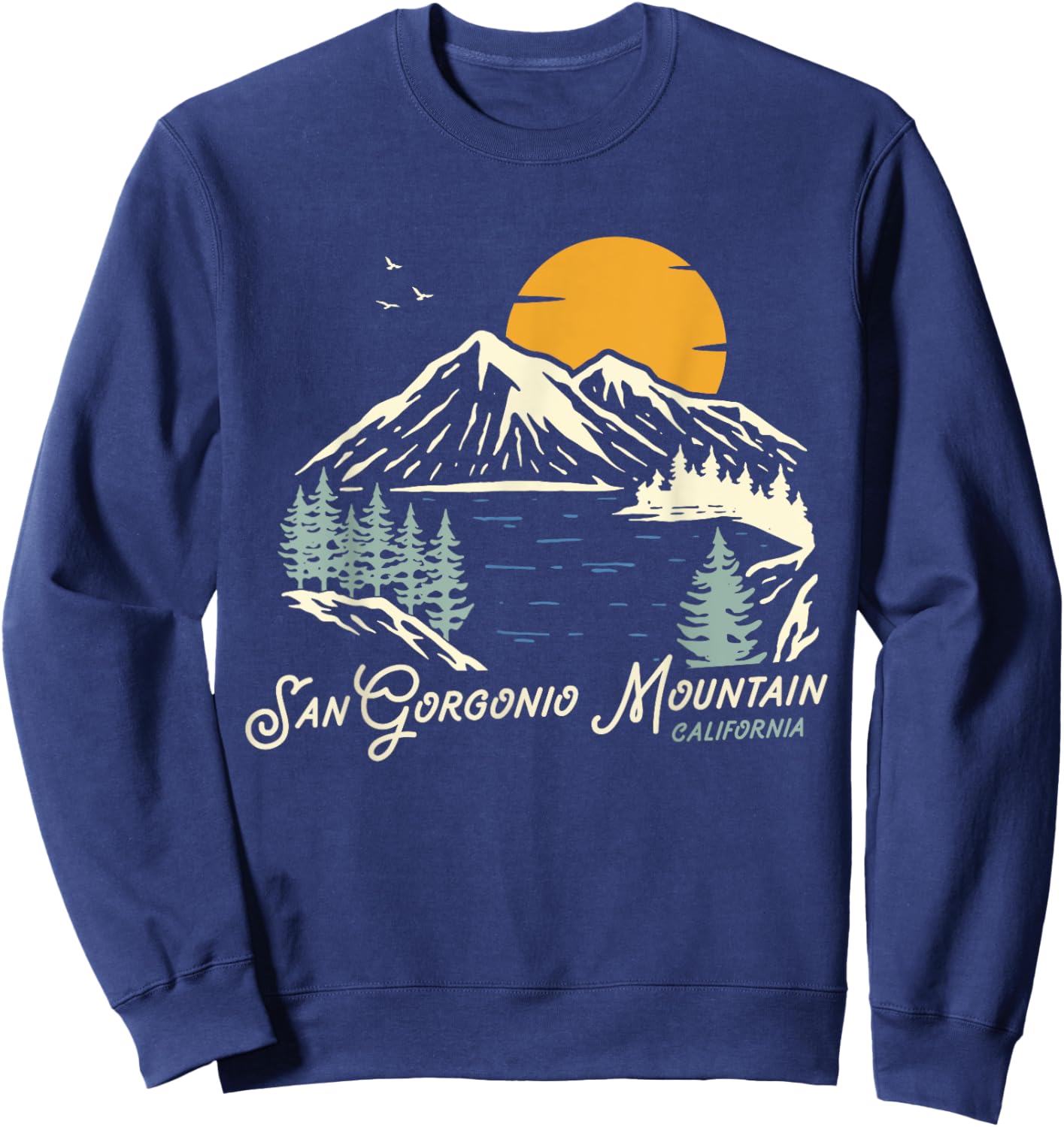 San Gorgonio Mountain Shirt, Hiking & Outdoor California Sweatshirt - Sweatshirt | Navy