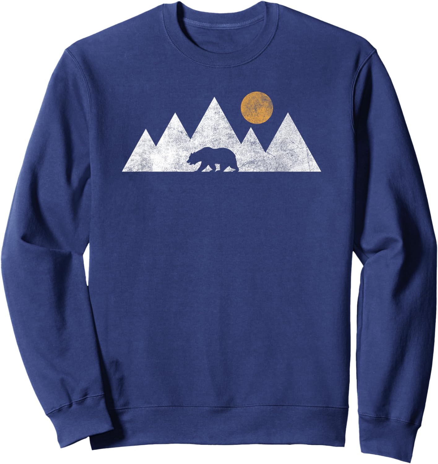 Retro Yosemite California Bear National Park Vintage Hiking Sweatshirt - Sweatshirt | Navy