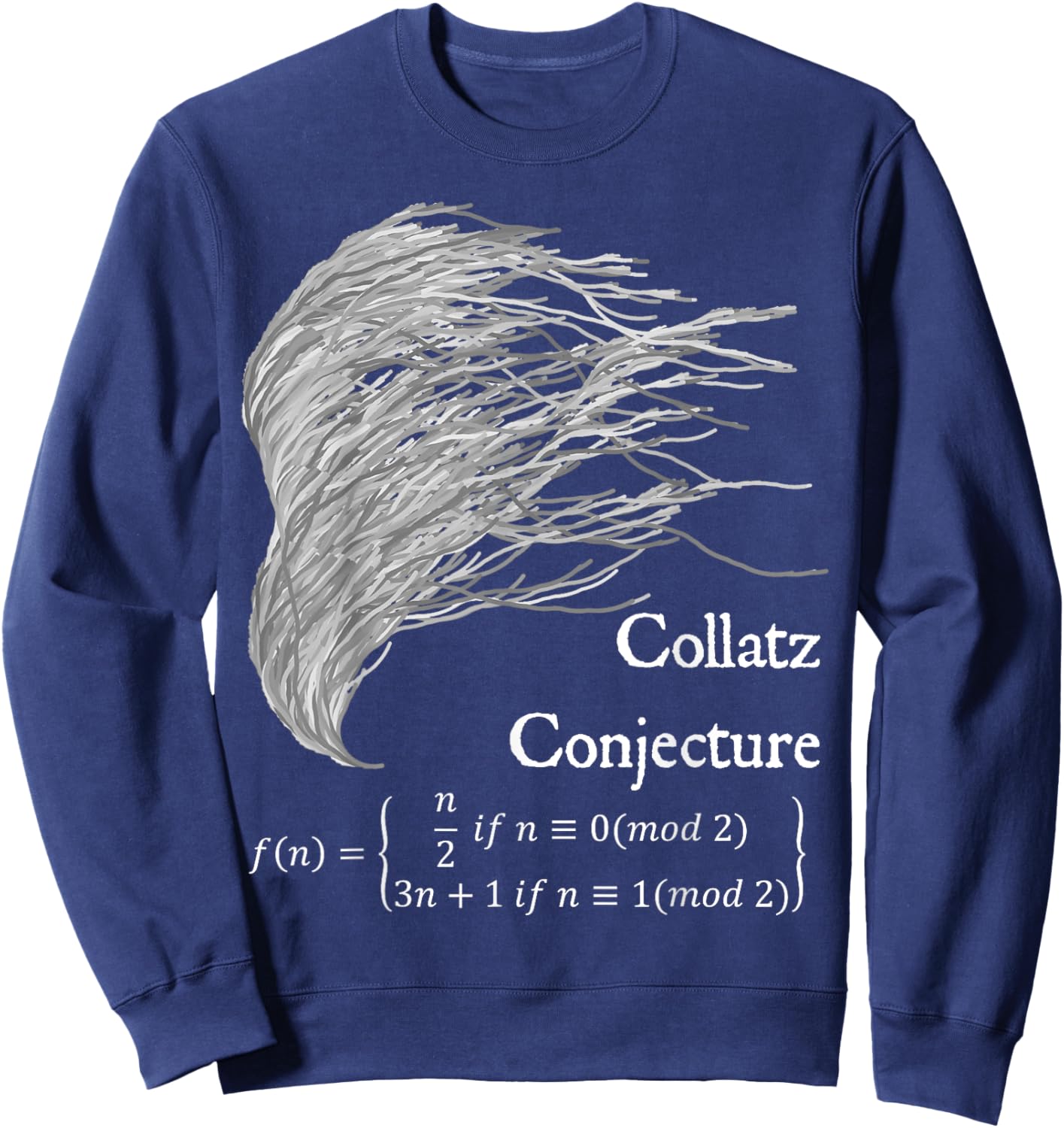 Nerdy Collatz Conjecture 3n+1 Math Teacher Geek Gift Women Girls Kids Sweatshirt - Sweatshirt | Navy