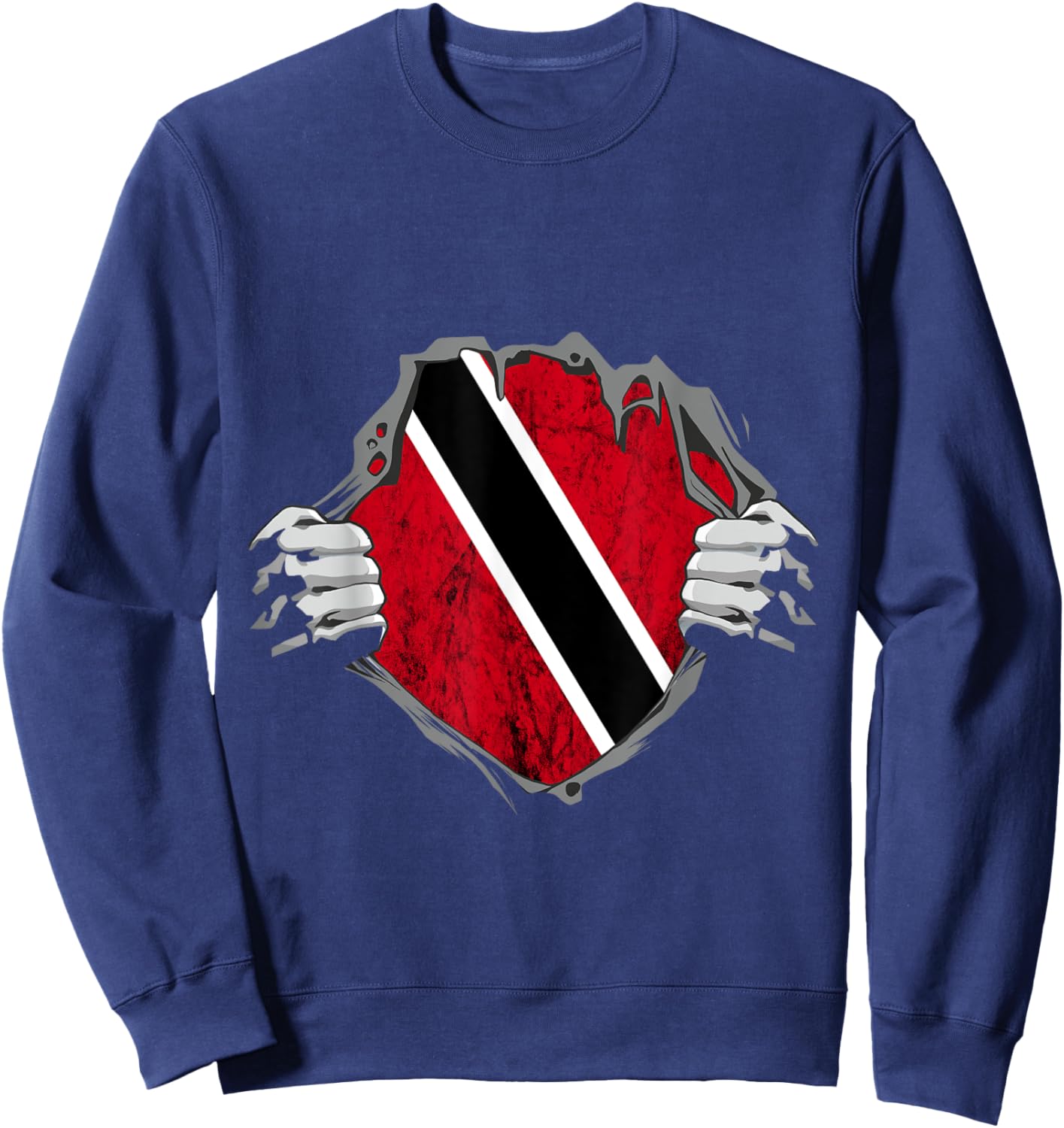 Trinidad And Tobago Trinidadian Chest Pride Flag Roots Sweatshirt - Sweatshirt | Navy