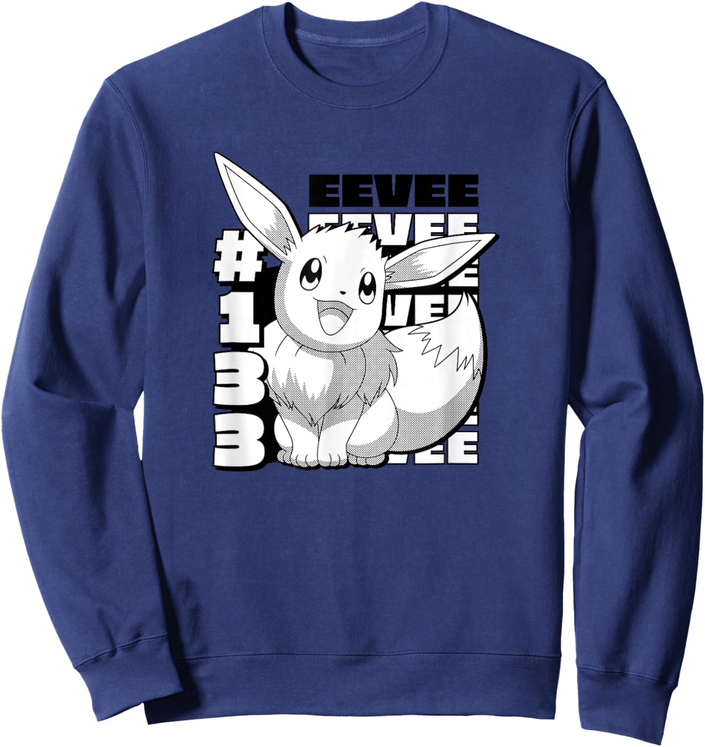 Pokemon Eevee Panel , Boys, -Adults, -Kids, Grey, S, Short Sleeve Sweatshirt - Sweatshirt | Navy
