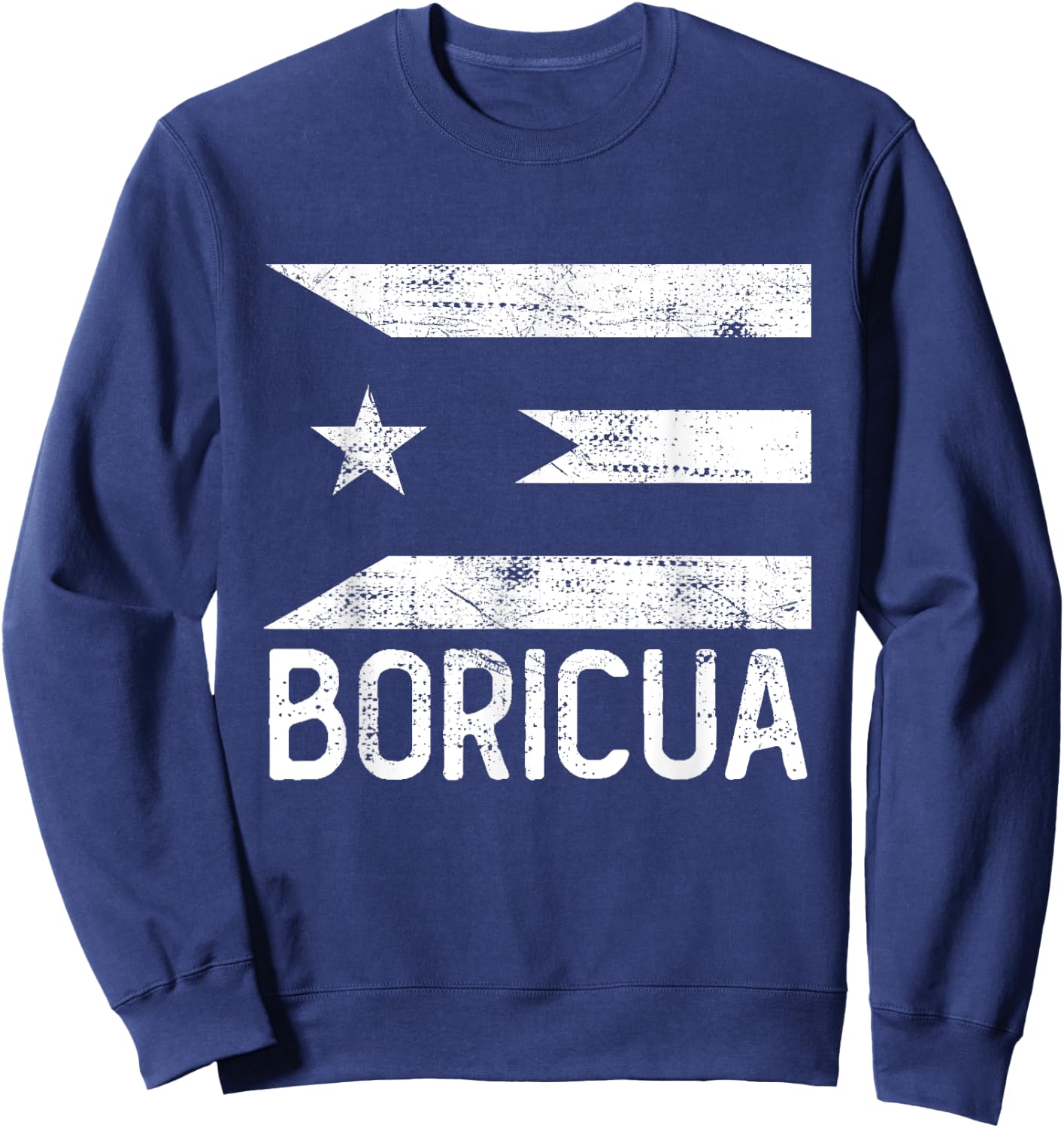 boricua black Puerto Rico flag hispanic heritage month Sweatshirt - Sweatshirt | Navy