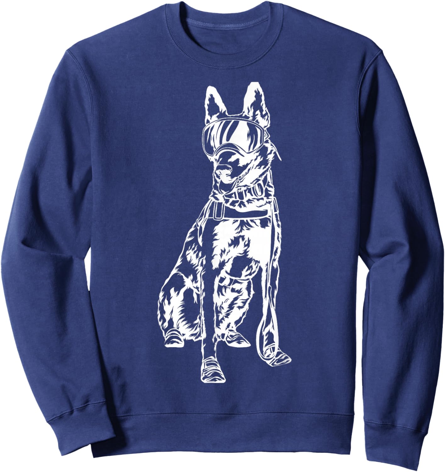 White Tactical Belgian Malinois Police Canine Dog Shirt Sweatshirt - Sweatshirt | Navy