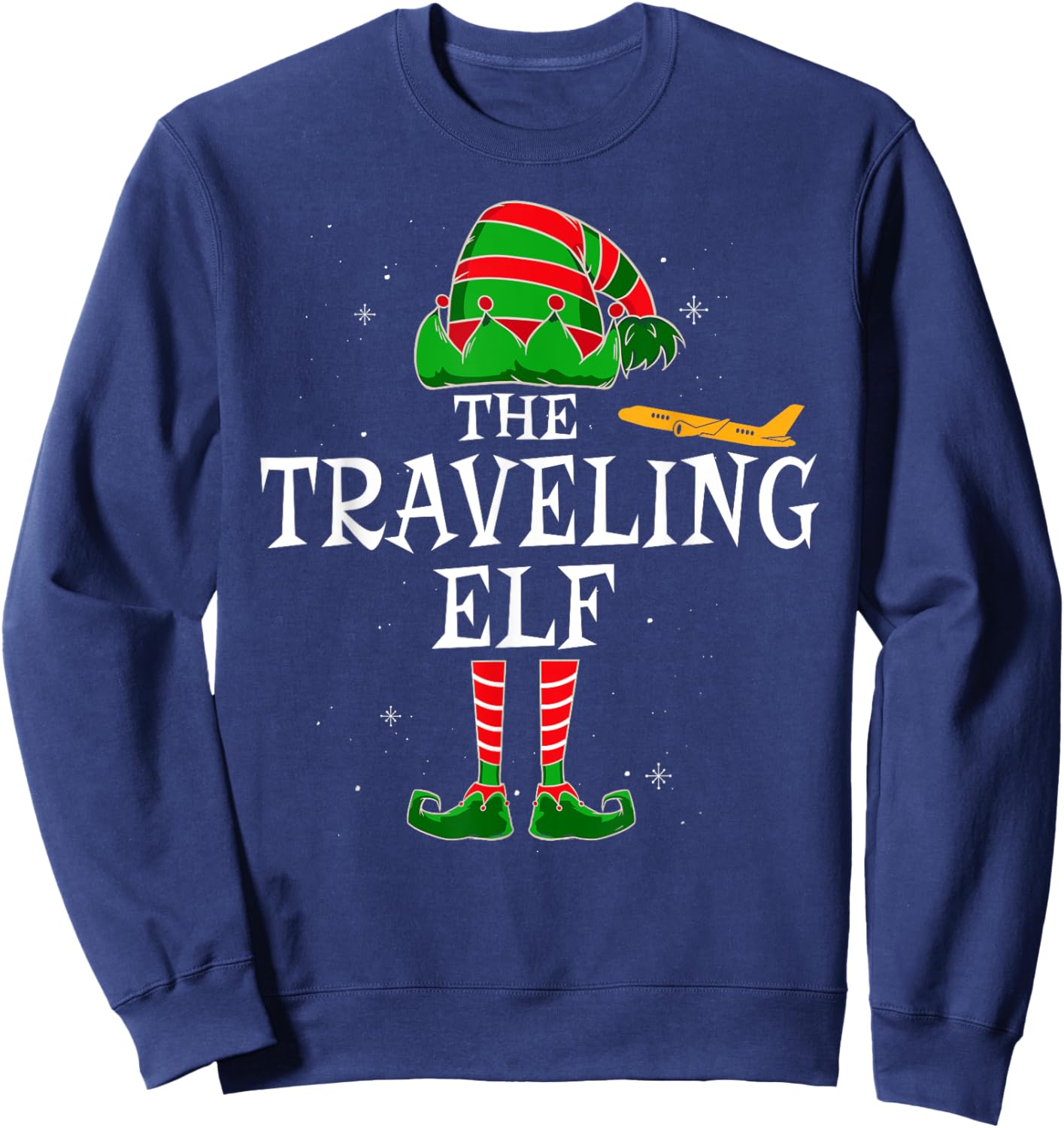 The Traveling Elf Group Matching Family Christmas Traveler Sweatshirt - Sweatshirt | Navy