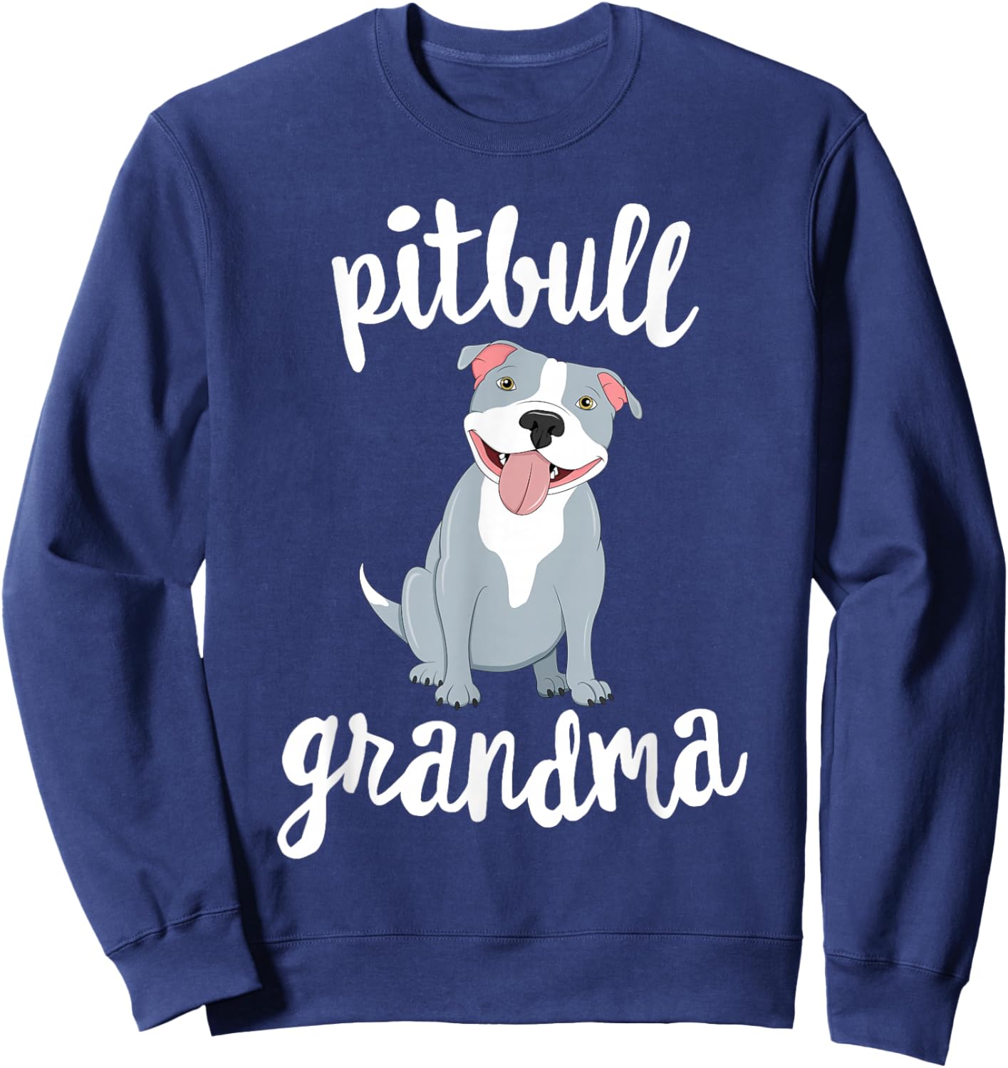 Pitbull Grandma Pawma Dog Grandparents Grand Maw Sweatshirt - Sweatshirt | Navy