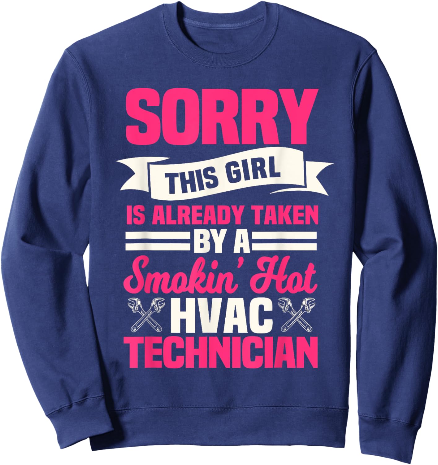 HVAC Technician Wife Mechanic Service HVACR Tech Installer Sweatshirt - Sweatshirt | Navy