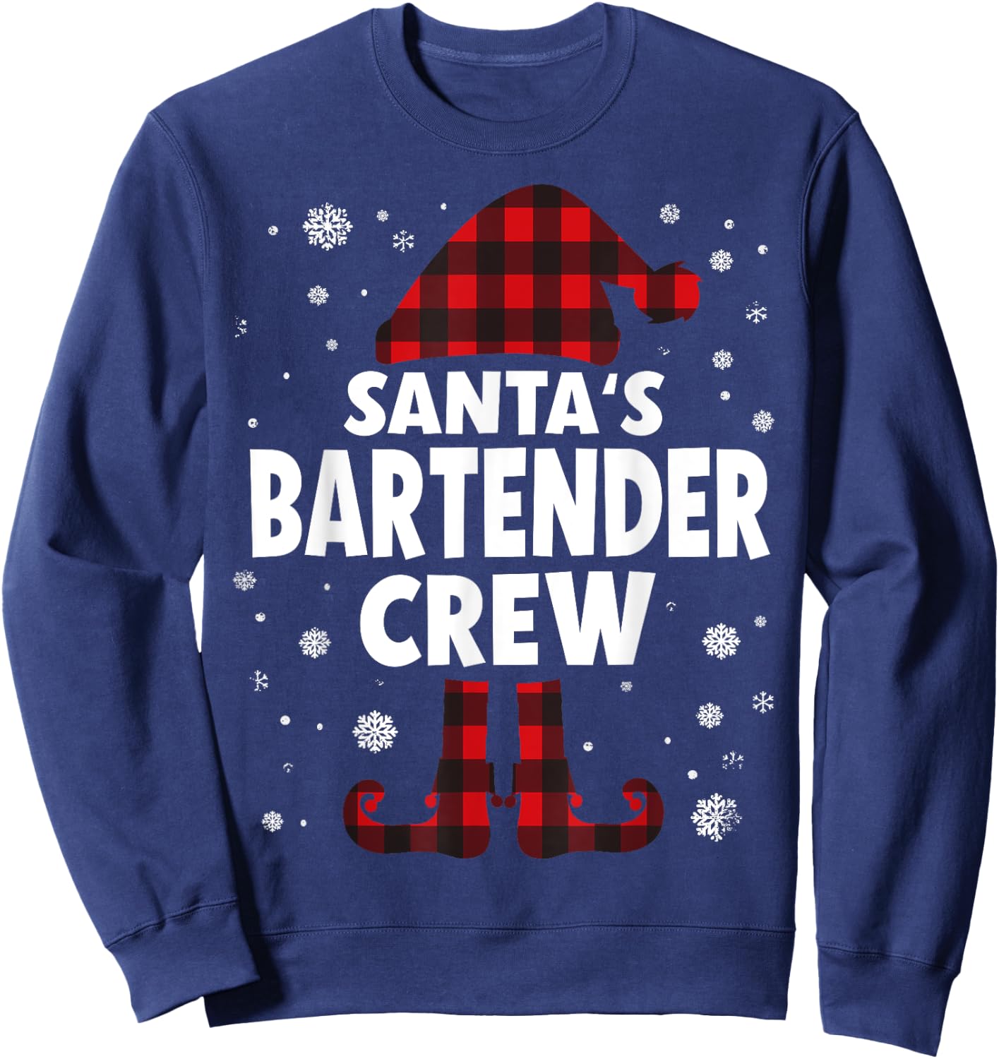 Santa's Bartender Crew Christmas Sweatshirt - Sweatshirt | Navy