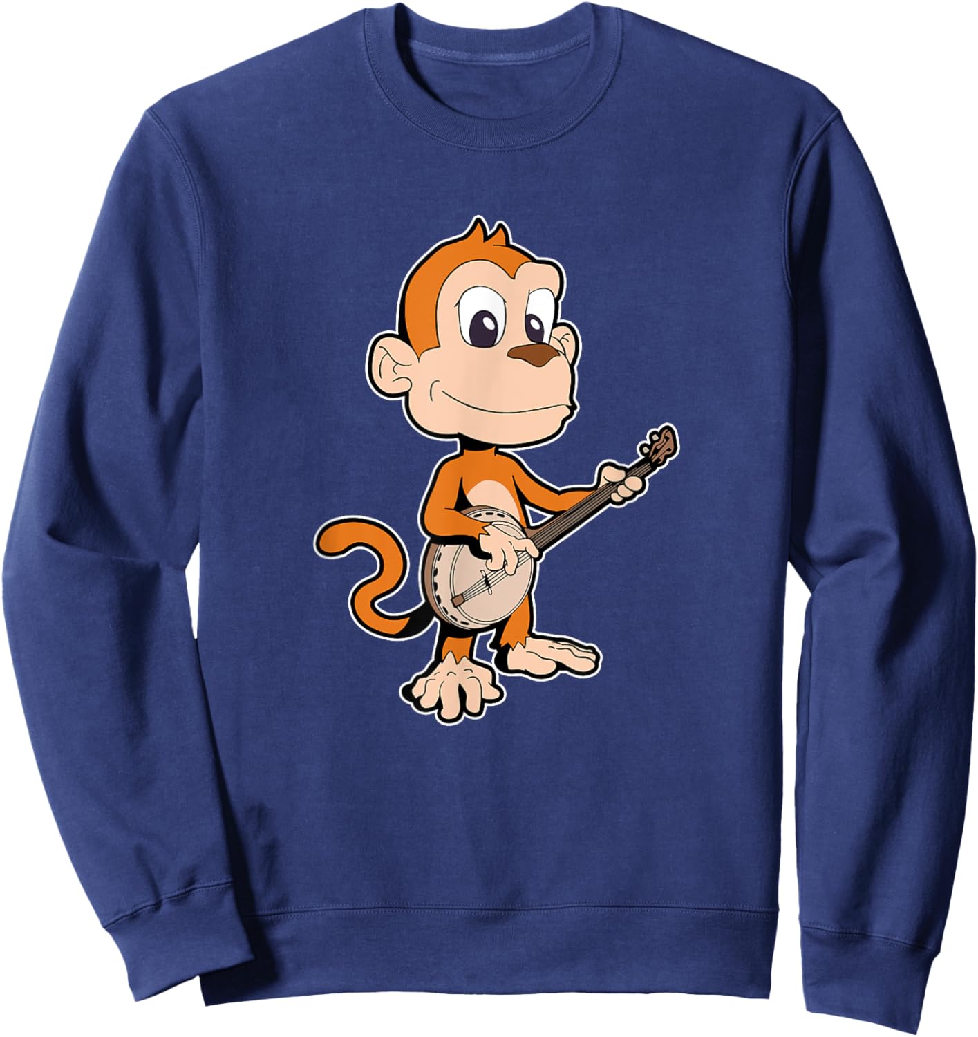Comic monkey playing banjo Sweatshirt - Sweatshirt | Navy