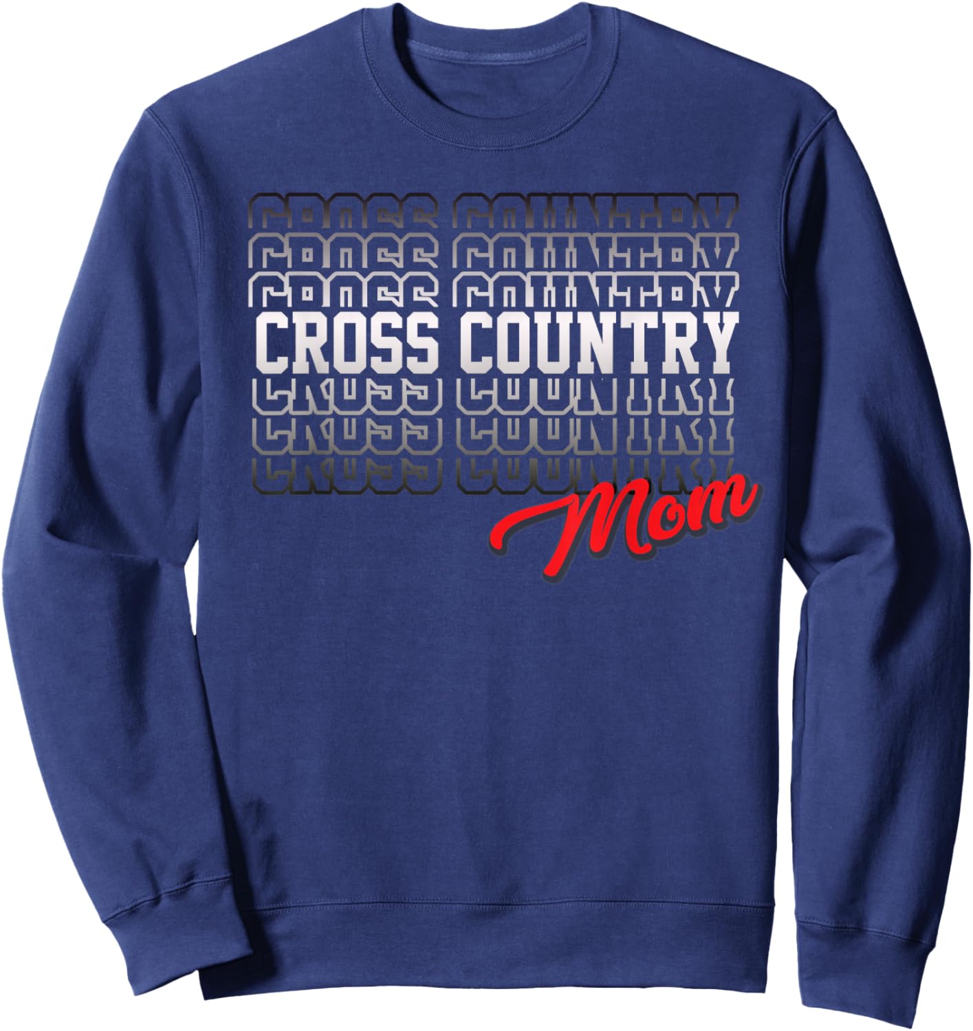 Cross Country Mom High School Running Team Mother Sweatshirt - Sweatshirt | Navy