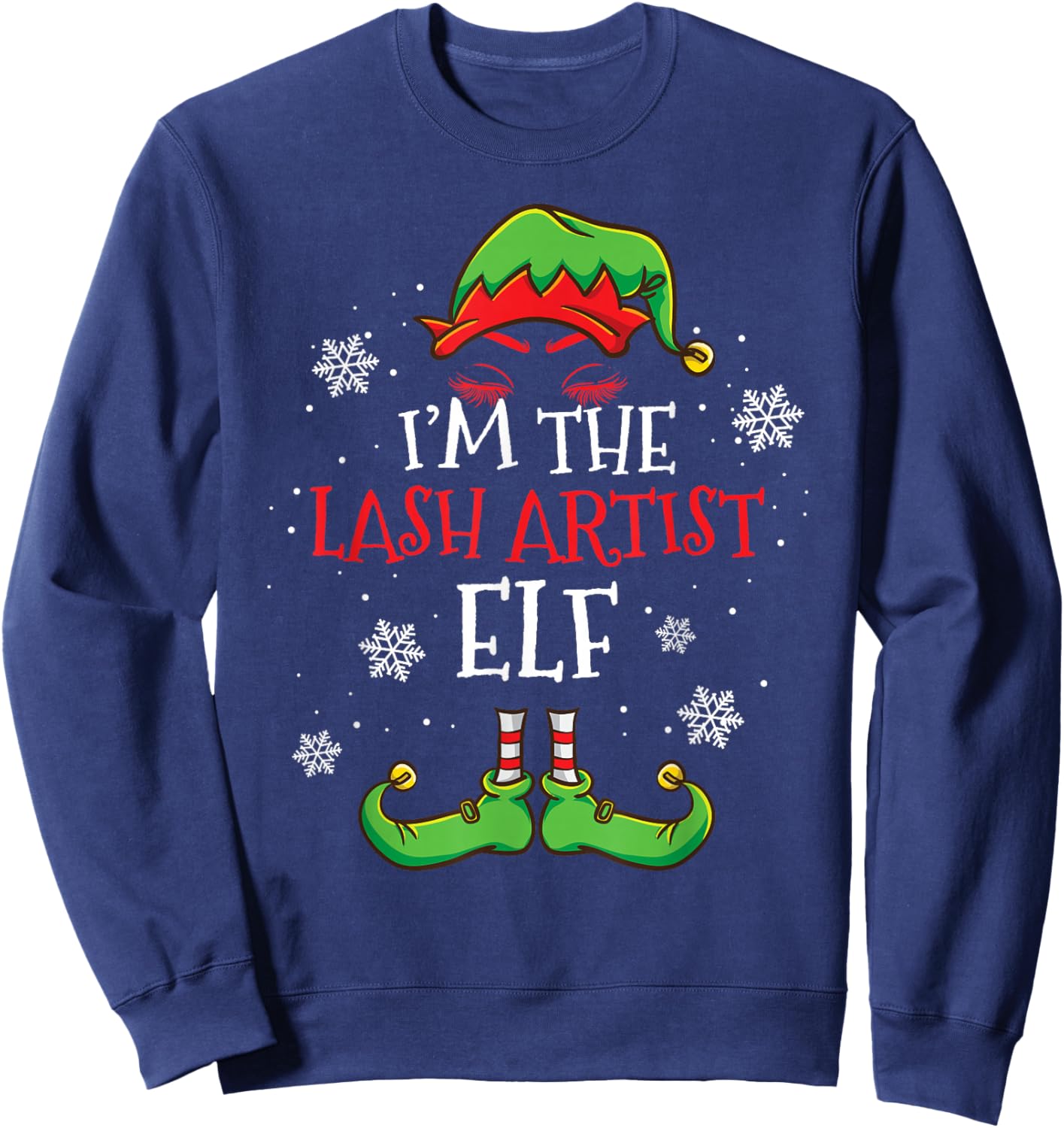 Im The Lash Artist Elf Christmas Sweatshirt - Sweatshirt | Navy