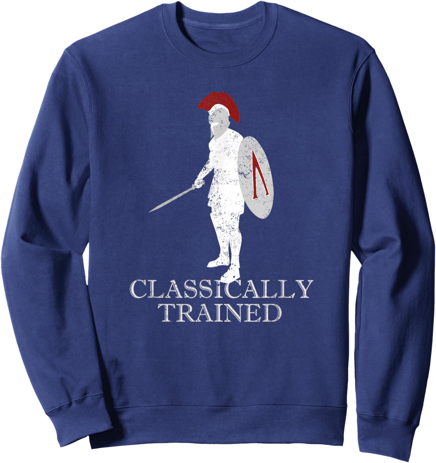 Funny Spartan Warrior Ancient Greek Hoplite History Sparta Sweatshirt - Sweatshirt | Navy