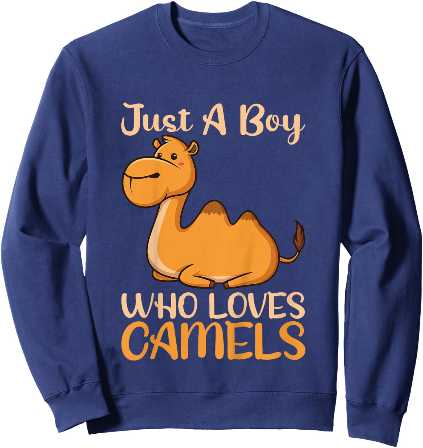 Kids Just A Boy Loves Camels Kids Pajamas Sweatshirt - Sweatshirt | Navy