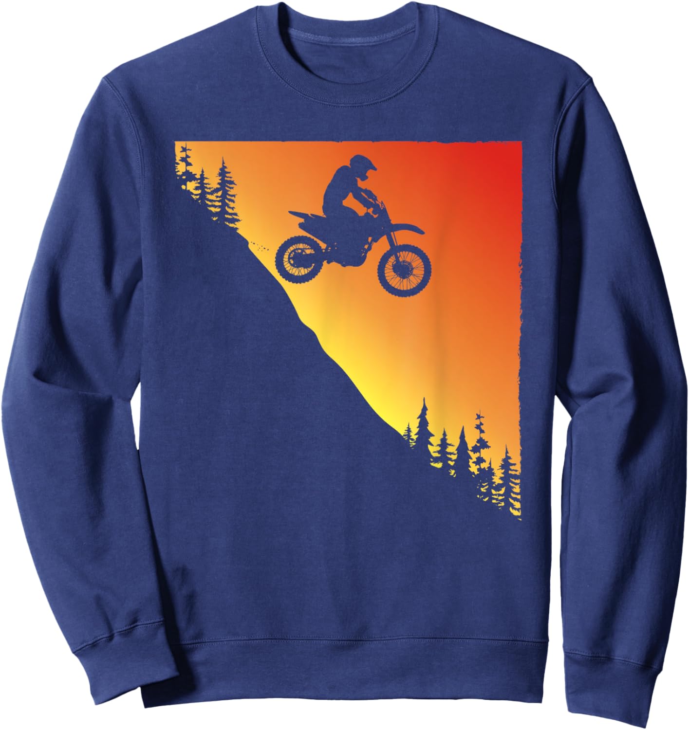 Vintage Dirt Bike Rider Apparel Boys Motocross Riding Sweatshirt - Sweatshirt | Navy