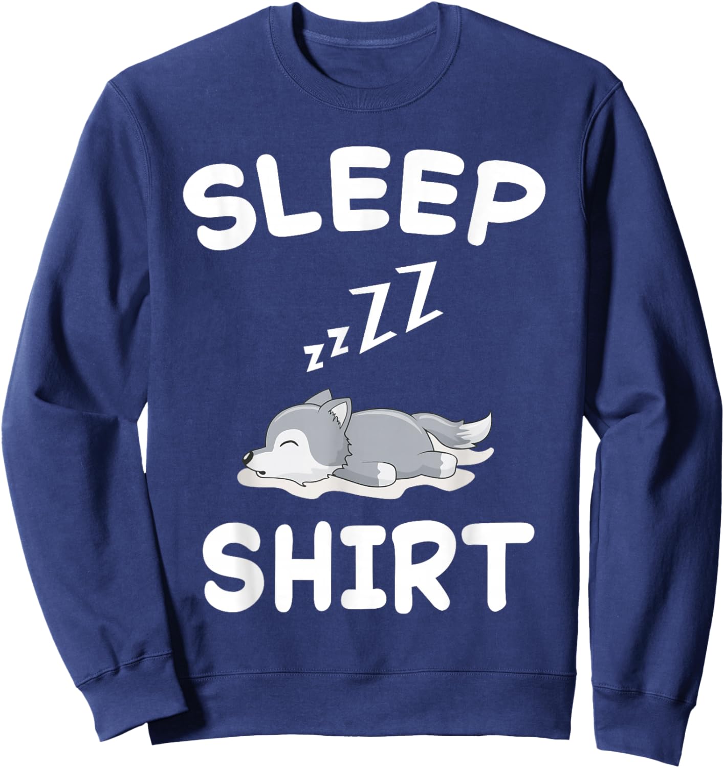 Wolf Nap Sleeping Pajama Nightgown Sweatshirt - Sweatshirt | Navy