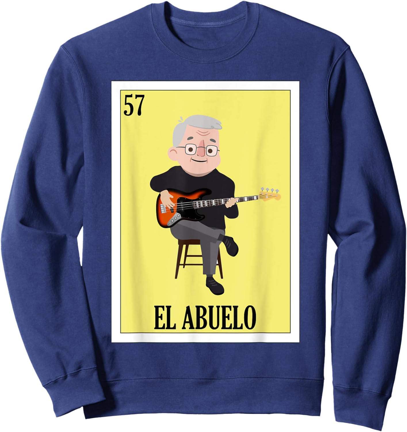 Funny Mexican Guitar Design for Grandpa - El Abuelo Sweatshirt - Sweatshirt | Navy