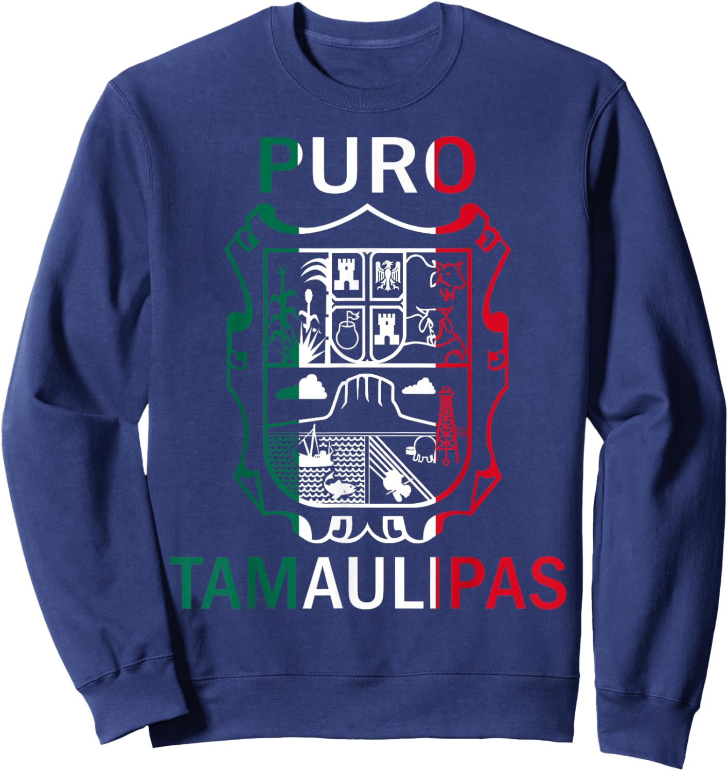 Tamaulipas Tamaulipas Estado De Mexico Escudo Eagle Aguila Sweatshirt - Sweatshirt | Navy