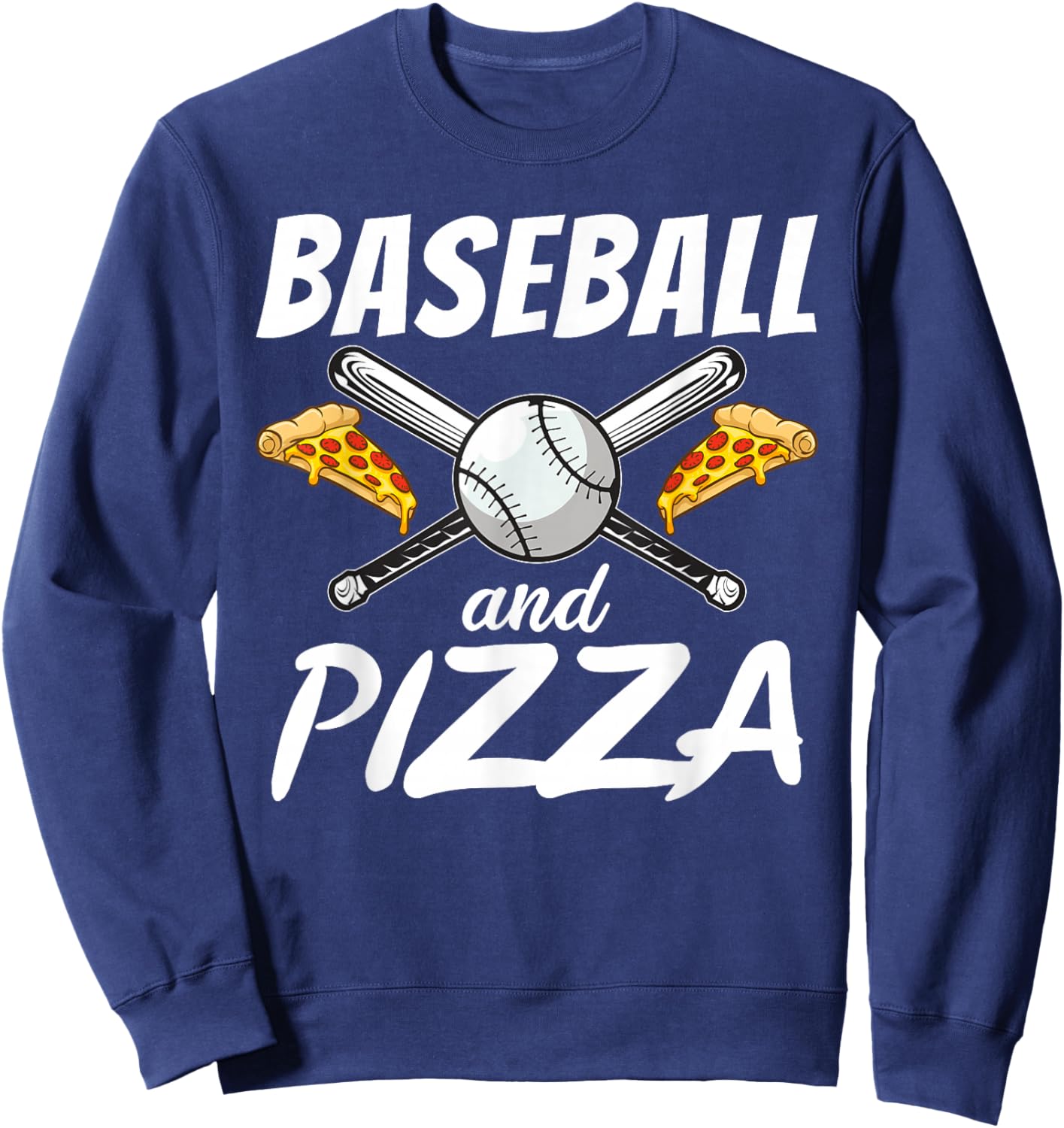 Baseball and Pizza Snack Pizzalove Pizza Sweatshirt - Sweatshirt | Navy