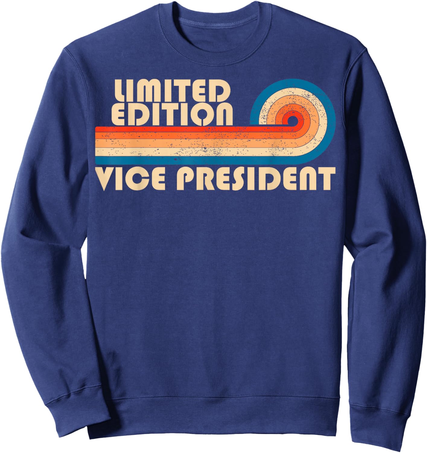 Vice President Retro 70s 80s Sunset Stripe Sweatshirt - Sweatshirt | Navy