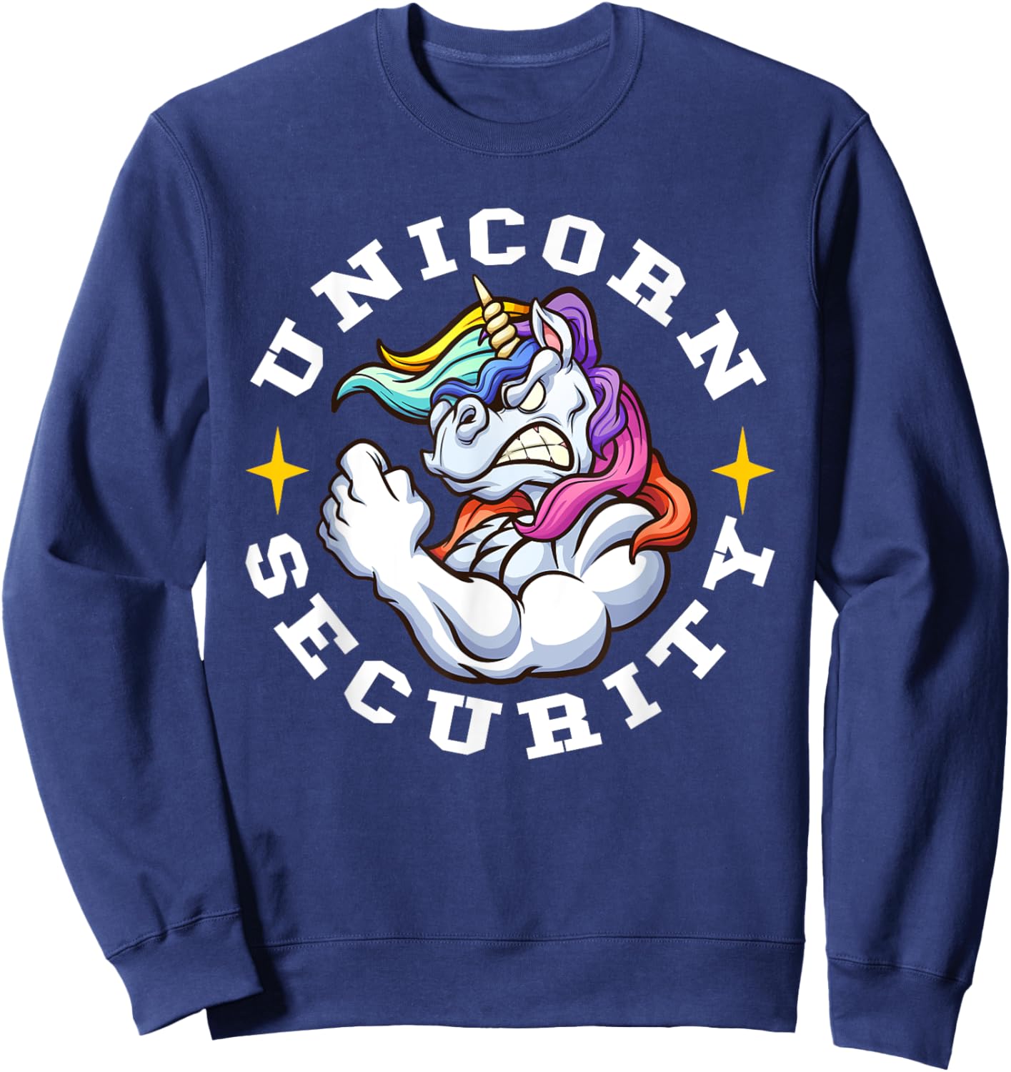 Unicorn Security - Manly Muscular Unicorn Lovers Sweatshirt - Sweatshirt | Navy