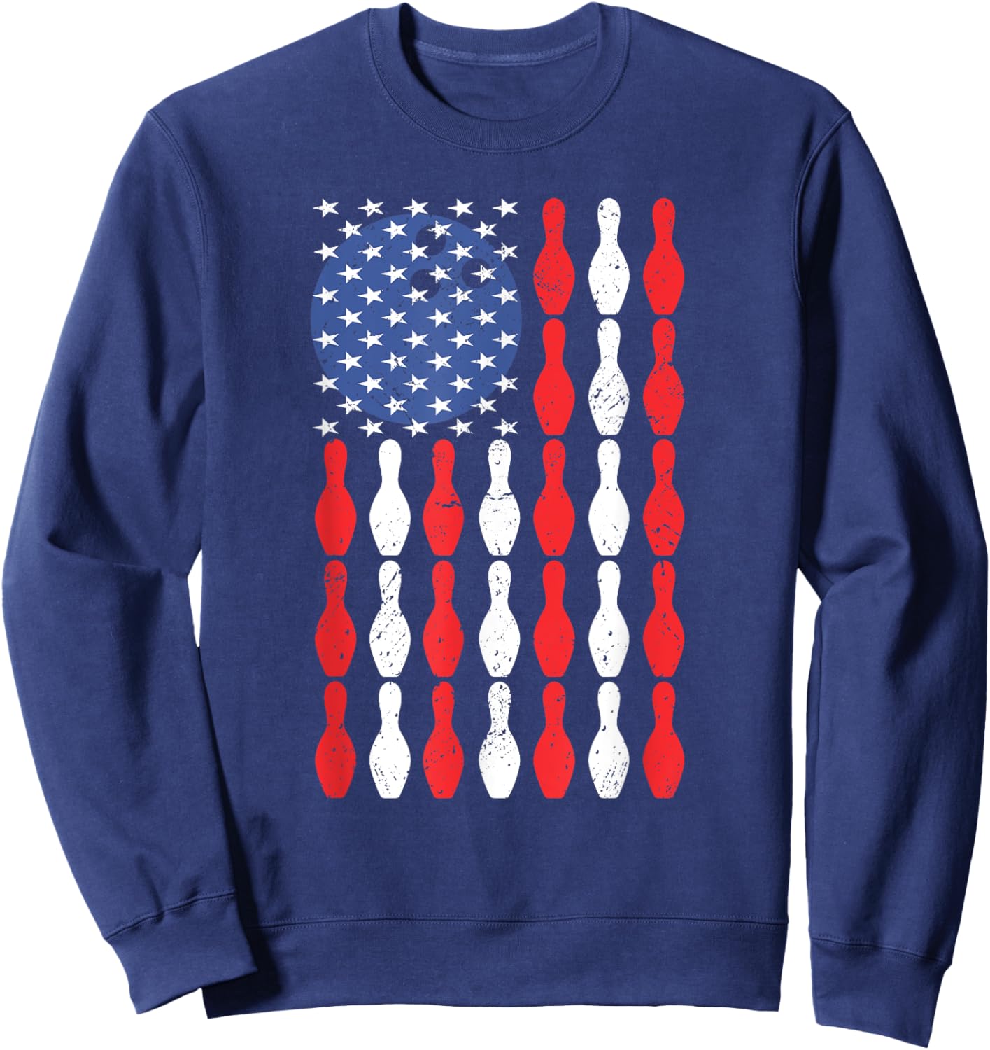 Patriotic USA Bowler Player Lover Team American Flag Bowling Kids Men Sweatshirt - Sweatshirt | Navy