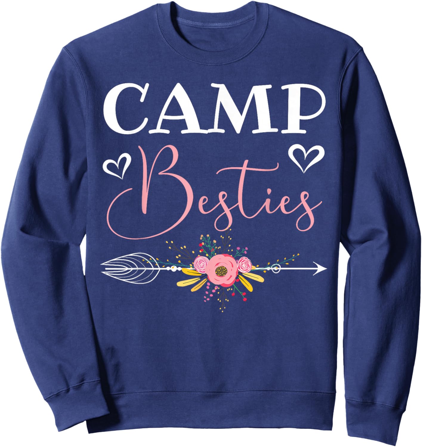 Camp Besties Love Pink Best Friend Sweatshirt - Sweatshirt | Navy