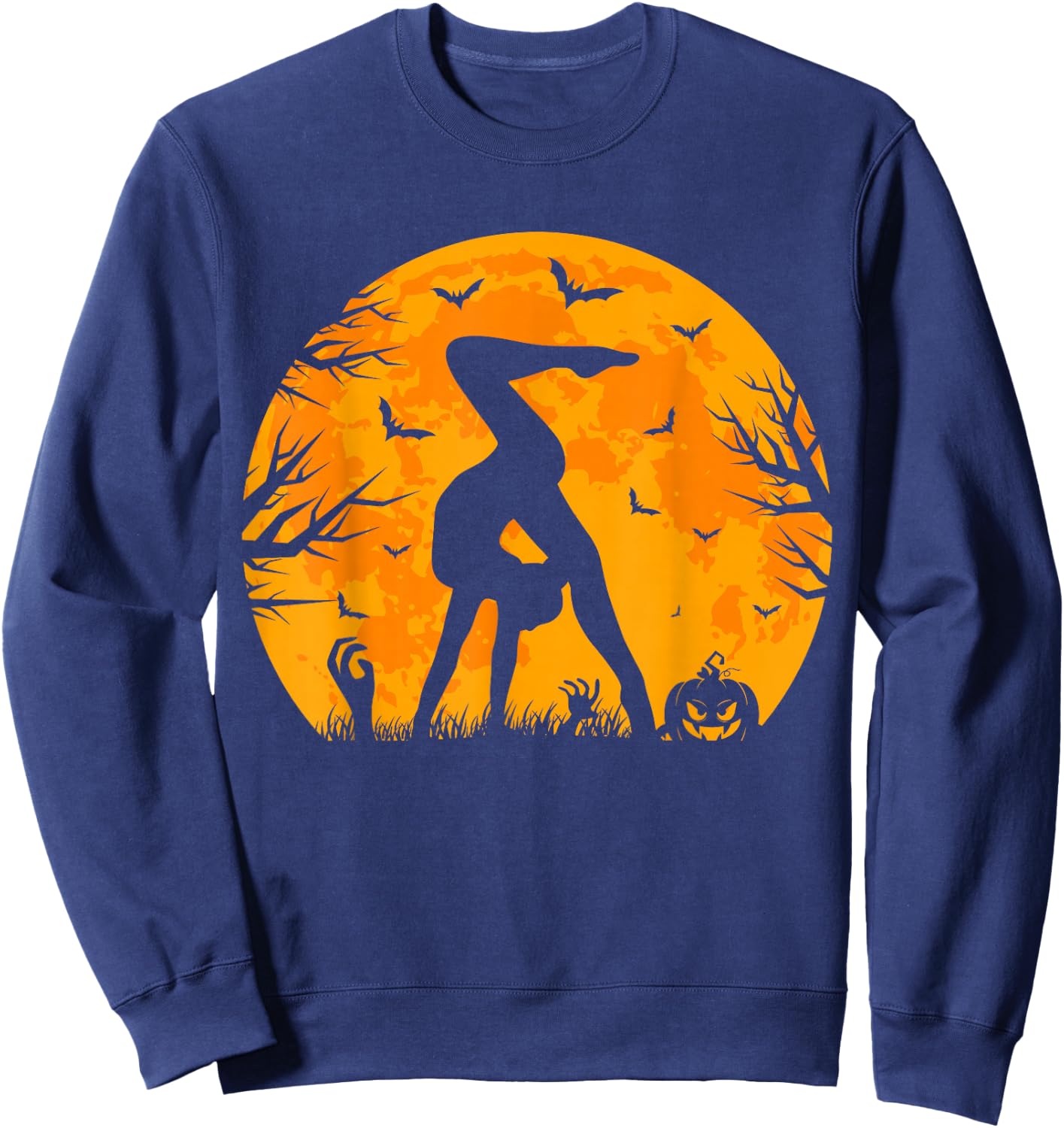 Gymnastics Halloween Spooky Halloween Gymnastics Sweatshirt - Sweatshirt | Navy