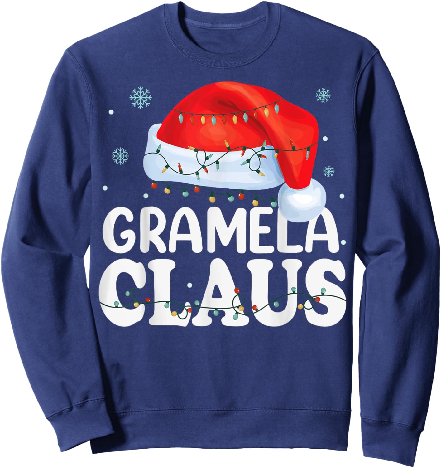 Gramela Claus Xmas Family Matching Funny Grandma Christmas Sweatshirt - Sweatshirt | Navy