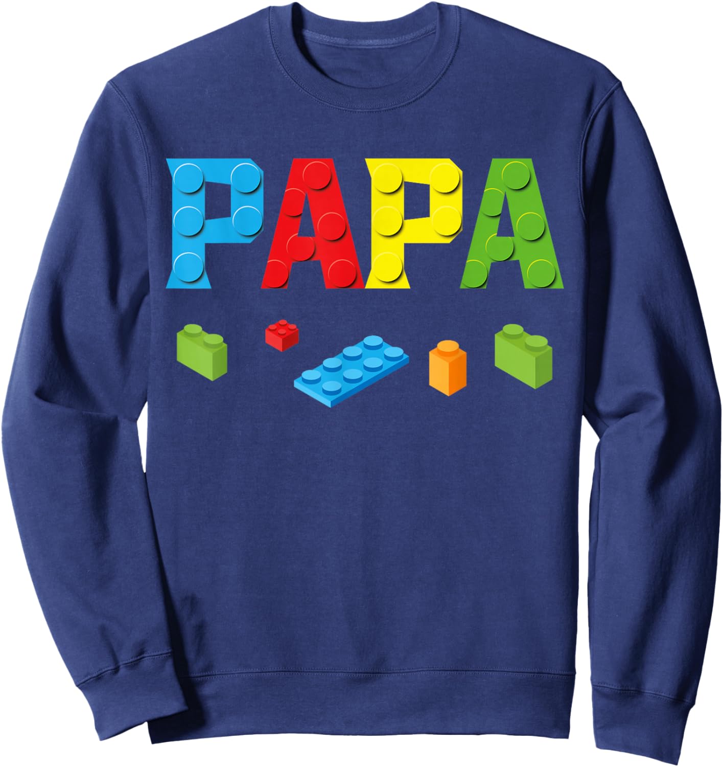 Papa Master Builder Building Bricks Blocks Family Set Parent Sweatshirt - Sweatshirt | Navy