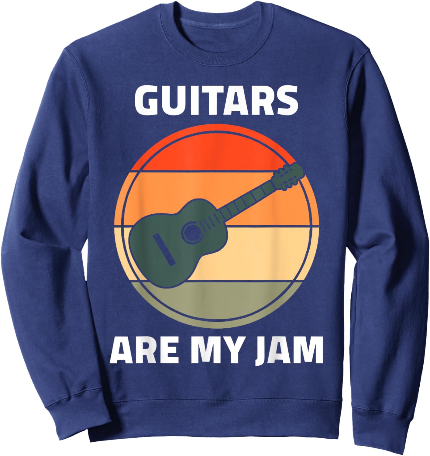 Guitar Shirt - Vintage Guitar Cool Retro Guitars Are My Jam Sweatshirt - Sweatshirt | Navy