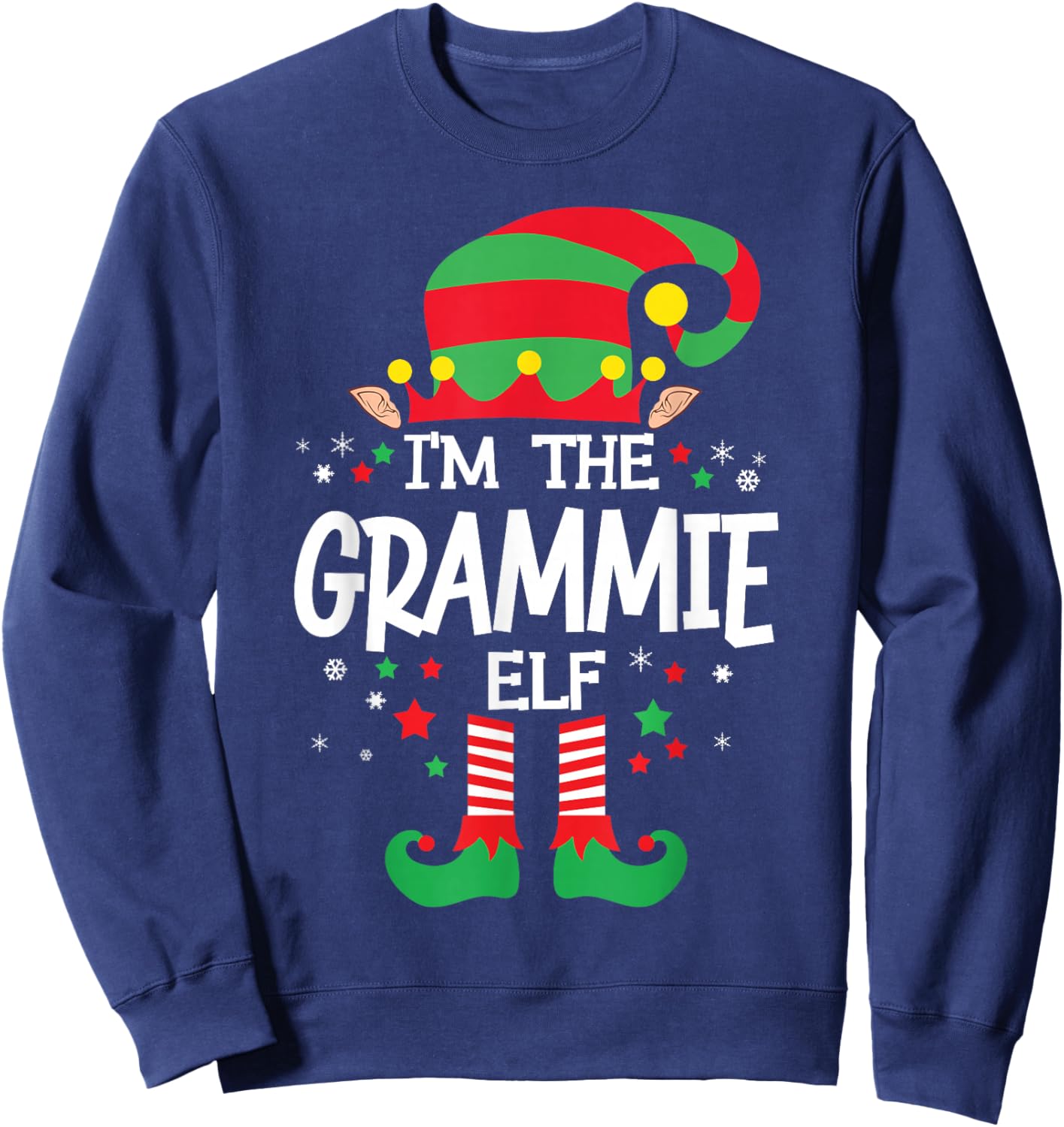 I'm the Grammie Elf Family Group Matching Christmas Pajama Sweatshirt - Sweatshirt | Navy
