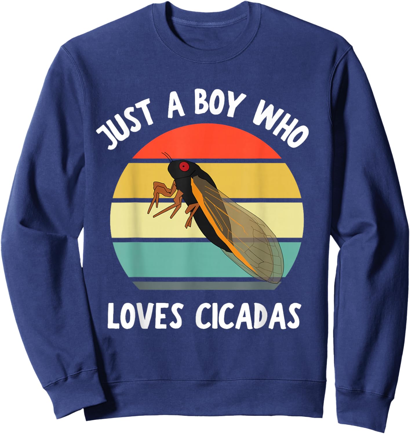 Just A Boy Who Loves Cicadas Future Entomologist Kids Boys Sweatshirt - Sweatshirt | Navy