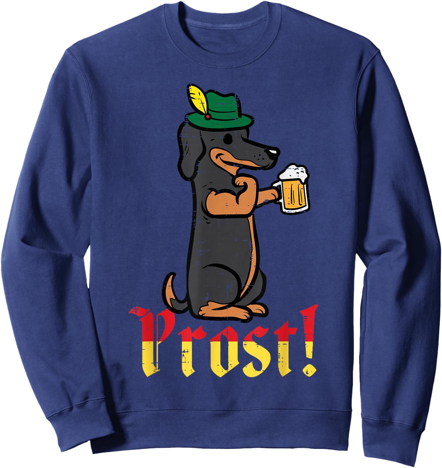 Oktoberfest Dog Dachshund Prost Wiener German Dad Men Women Sweatshirt - Sweatshirt | Navy