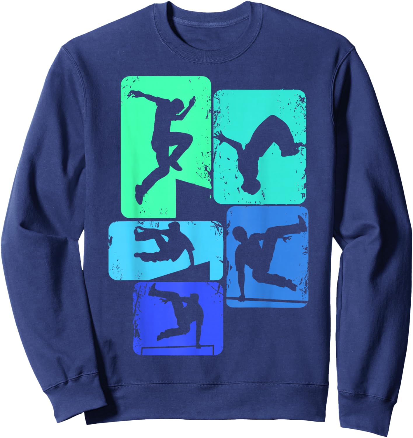 Parkour Traceur Freerunner Freerunning Kids Boys Men Sweatshirt - Sweatshirt | Navy