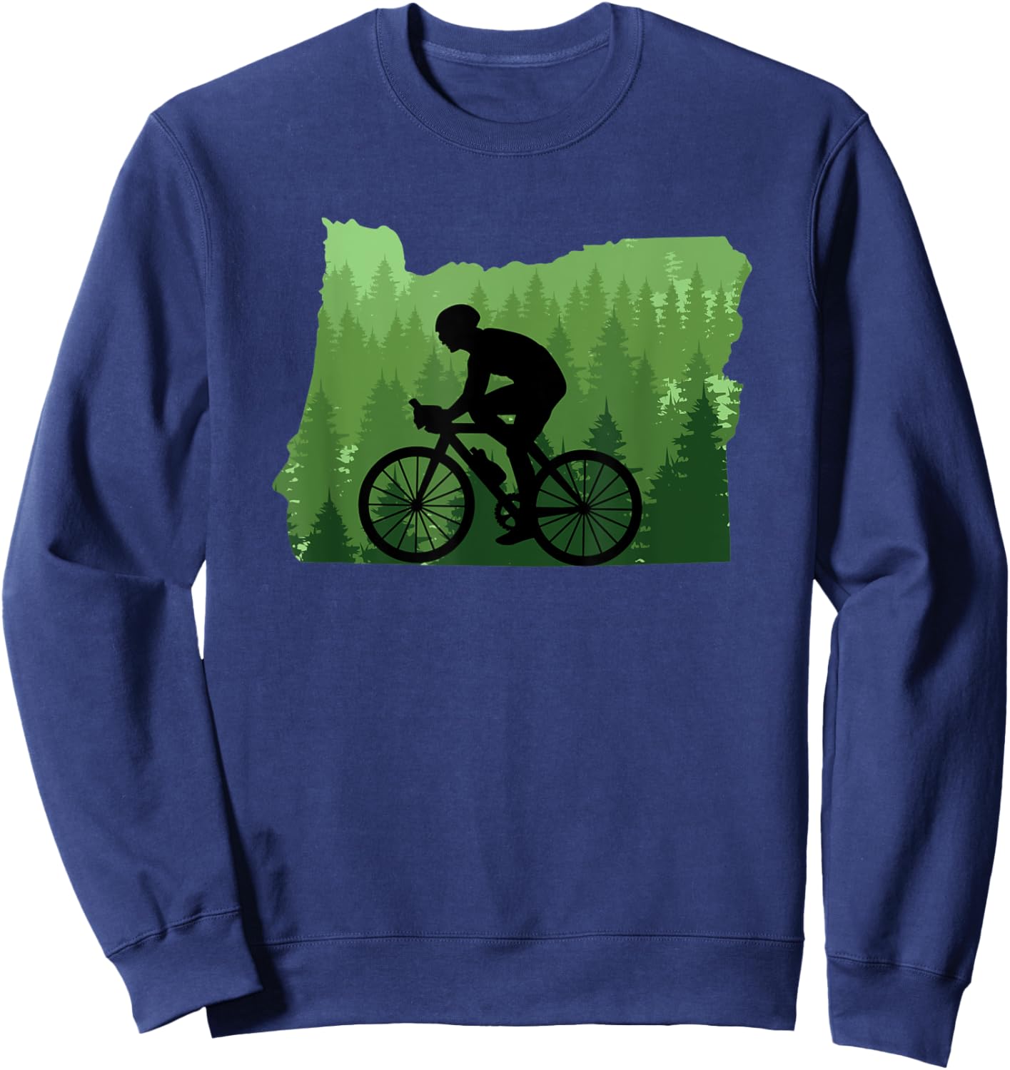 Map of Oregon Mountain Bike Rider MTB Biking Mountain Biker Sweatshirt - Sweatshirt | Navy