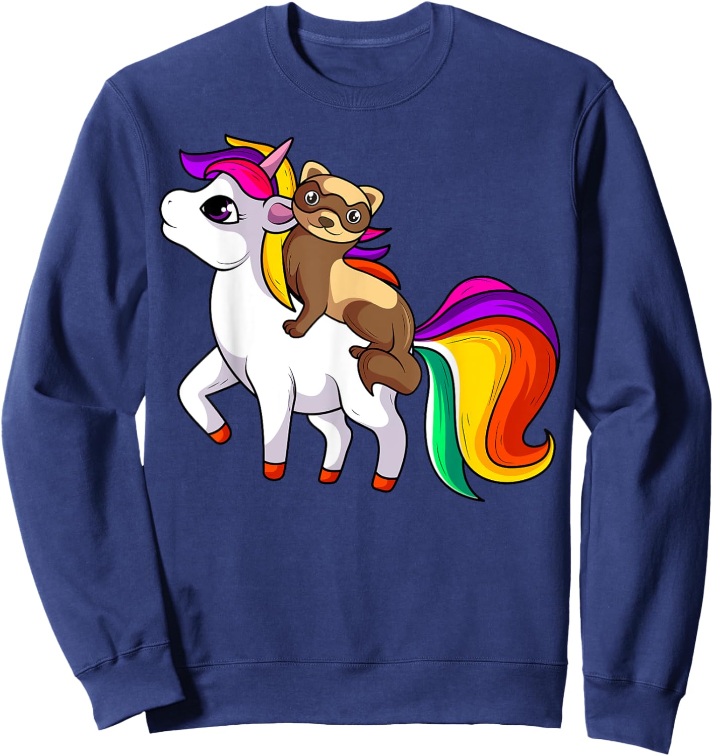 Ferret Unicorn Animal Lover Sweatshirt - Sweatshirt | Navy