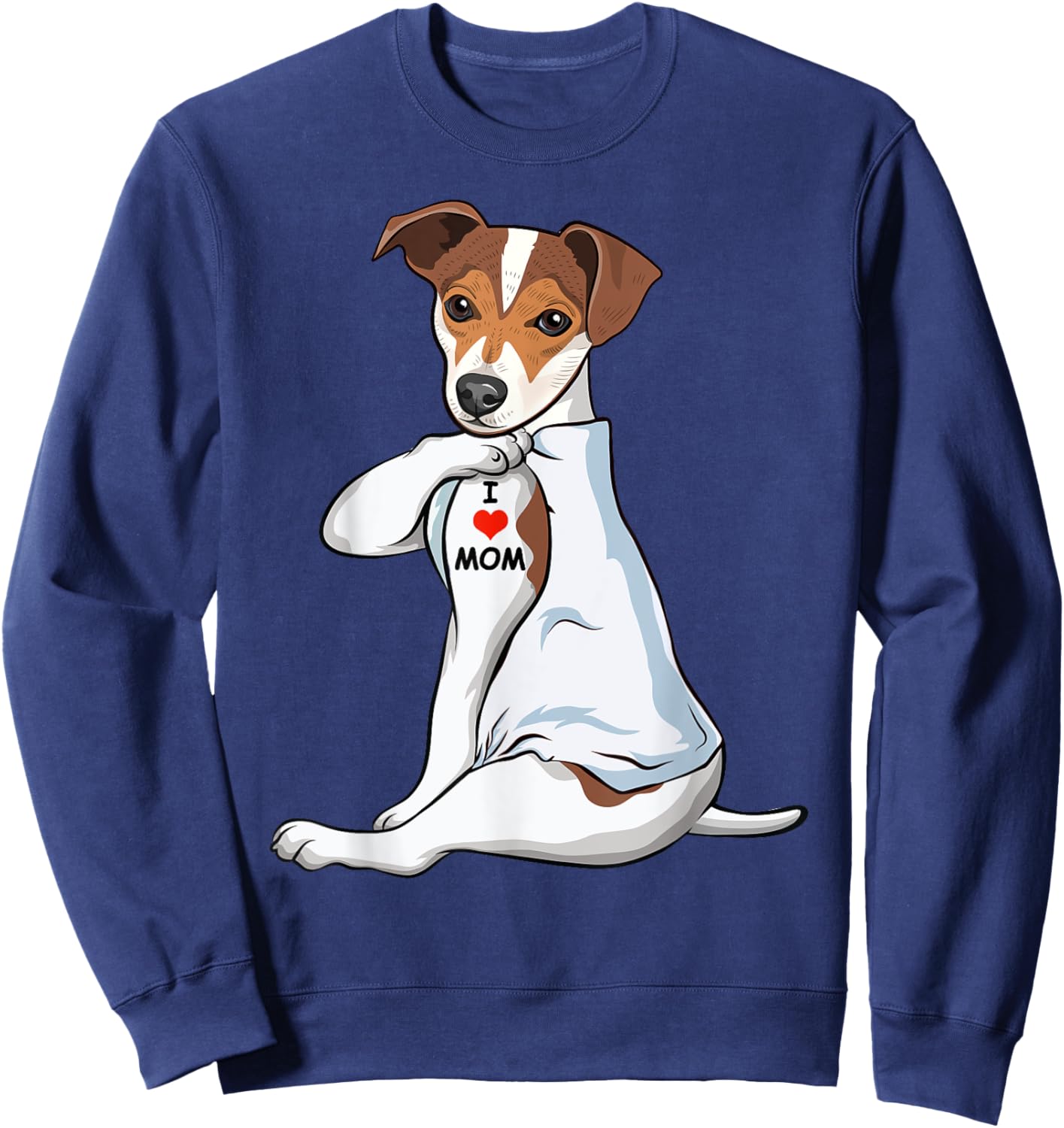 I Love Mom Tattoo Jack Russell Terrier Mom Dog Lover Women Sweatshirt - Sweatshirt | Navy