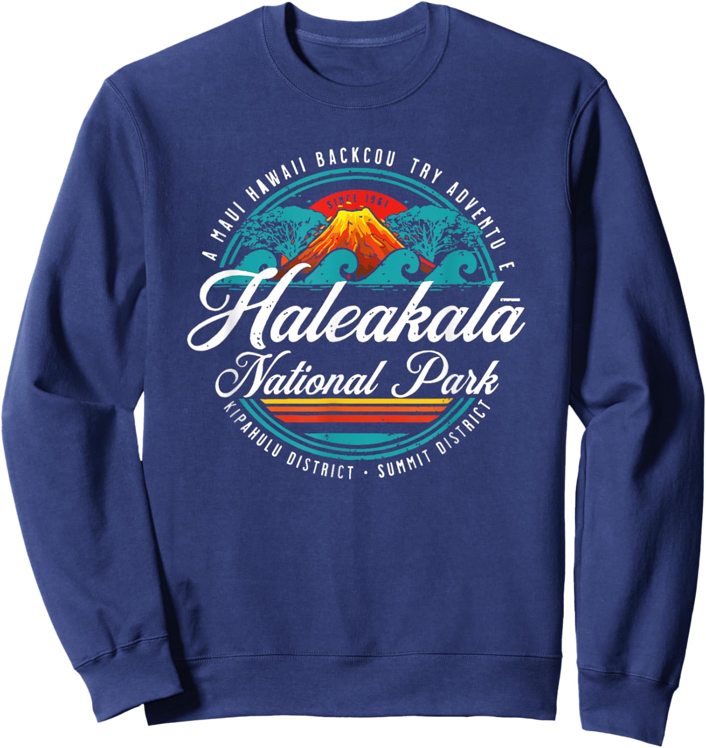Haleakala National Park Hawaii Maui Vintage Sweatshirt - Sweatshirt | Navy