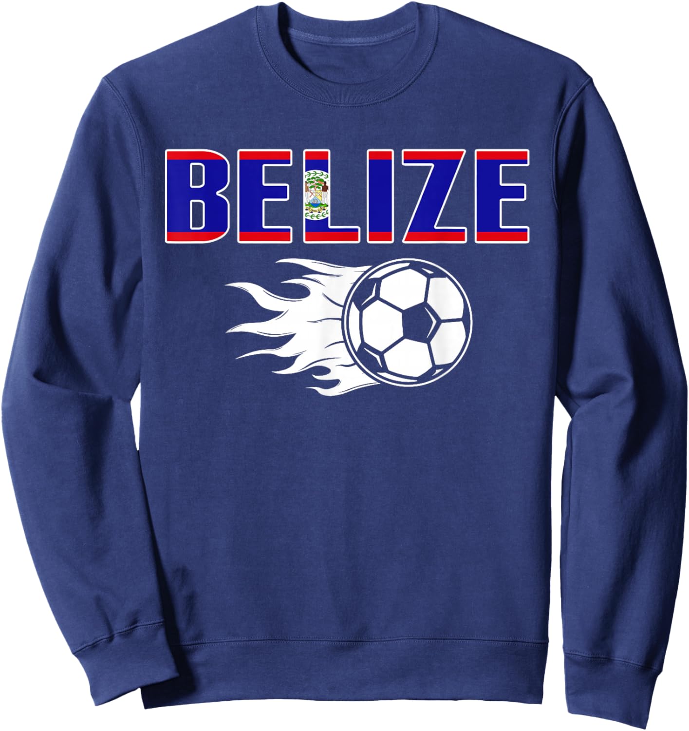 Proud Belize Soccer Fans Jersey - Belizean Football Lovers Sweatshirt - Sweatshirt | Navy