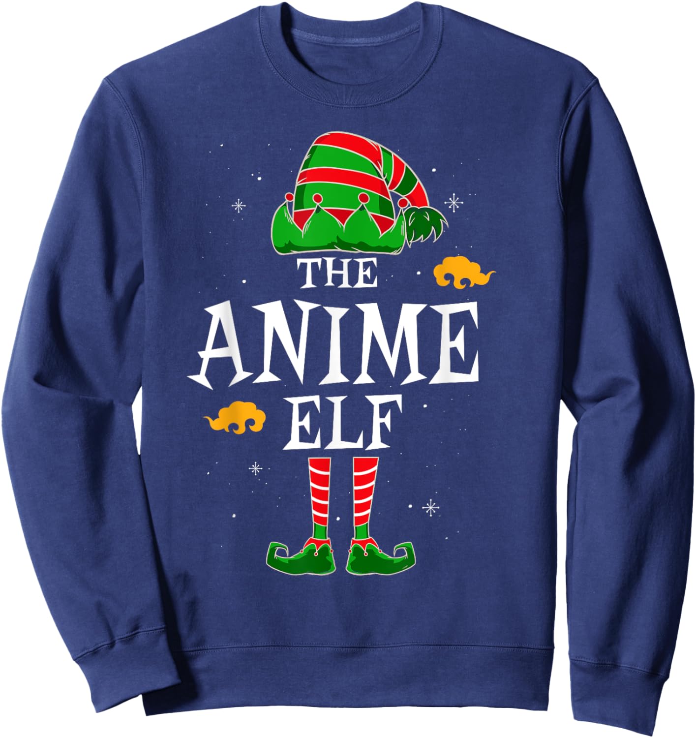 The Anime Elf Group Matching Family Christmas Holiday Funny Sweatshirt - Sweatshirt | Navy