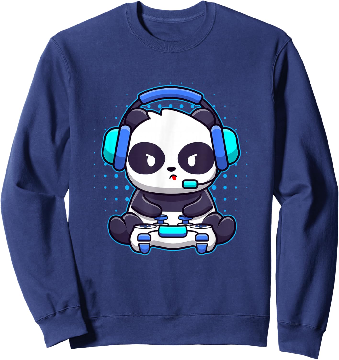 Gaming Panda Video-games Funny Gamer Player Animal Lover Sweatshirt - Sweatshirt | Navy
