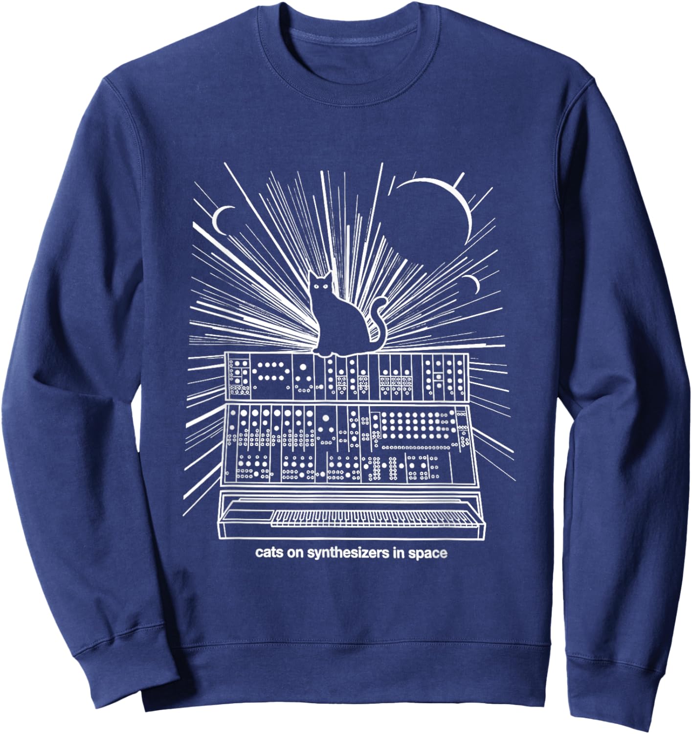Cats On Synthesizers In Space Cat Owner Musician, Cat Lover Sweatshirt - Sweatshirt | Navy