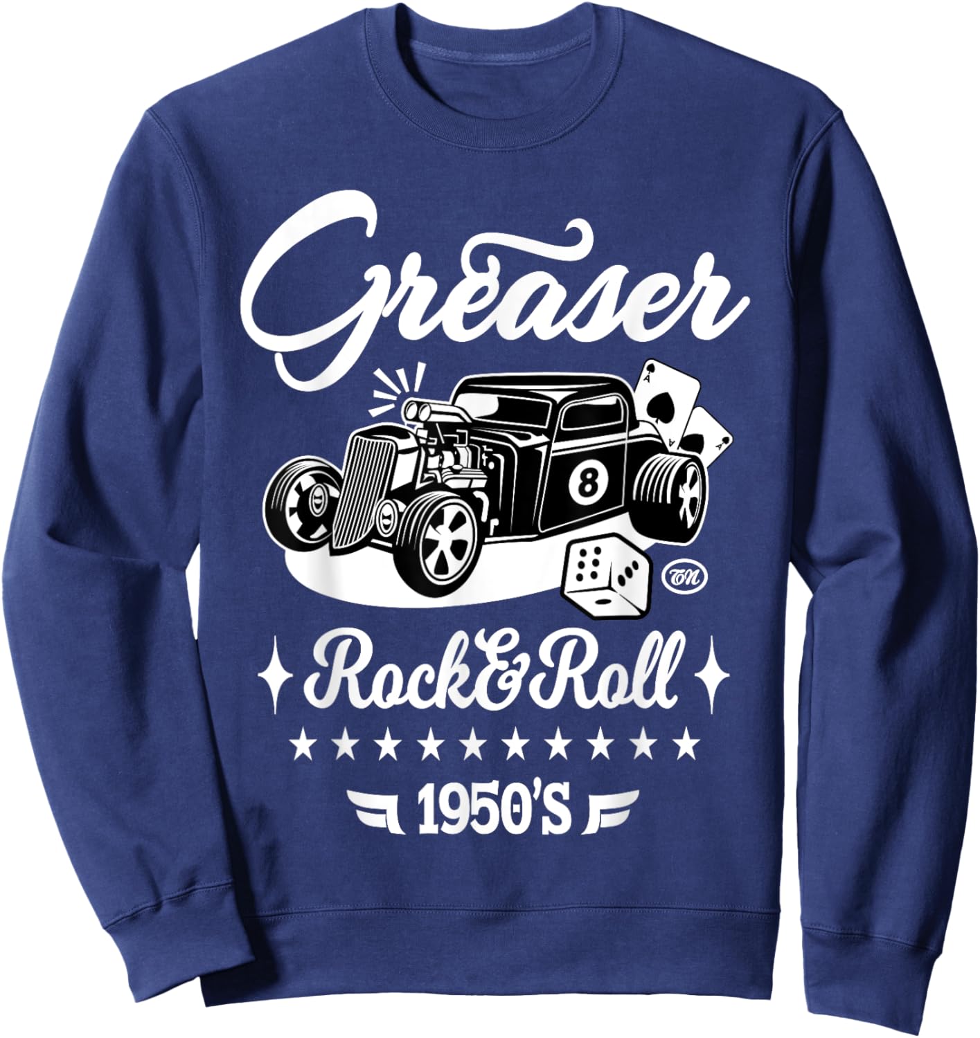 1950s Sock Hop Costume Retro 50s Vintage Rockabilly Greaser Sweatshirt - Sweatshirt | Navy