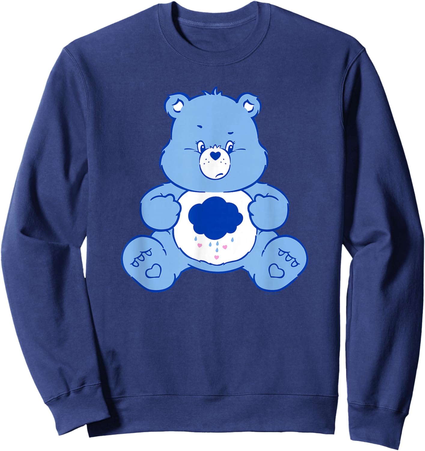 Care Bears Vintage Classic Grumpy Bear Cloudy Belly Badge Sweatshirt - Sweatshirt | Navy