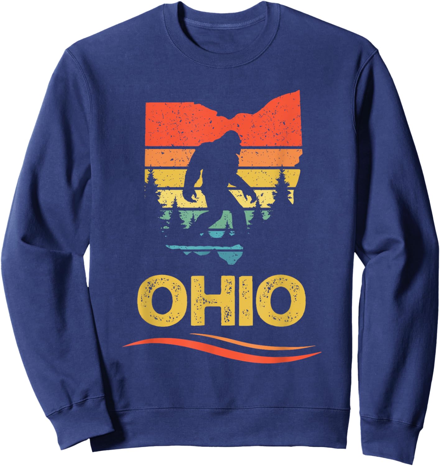 Ohio with a Bigfoot or a Sasquatch Sweatshirt - Sweatshirt | Navy