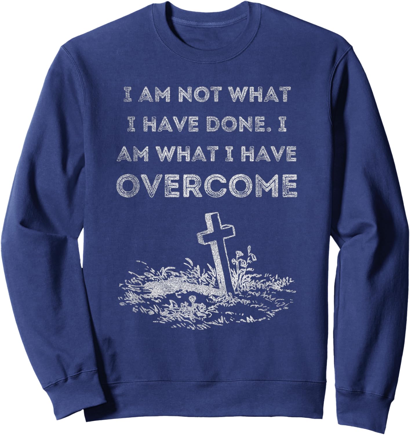 Celebrate Recovery Christian Cross Jesus Christ Sweatshirt - Sweatshirt | Navy