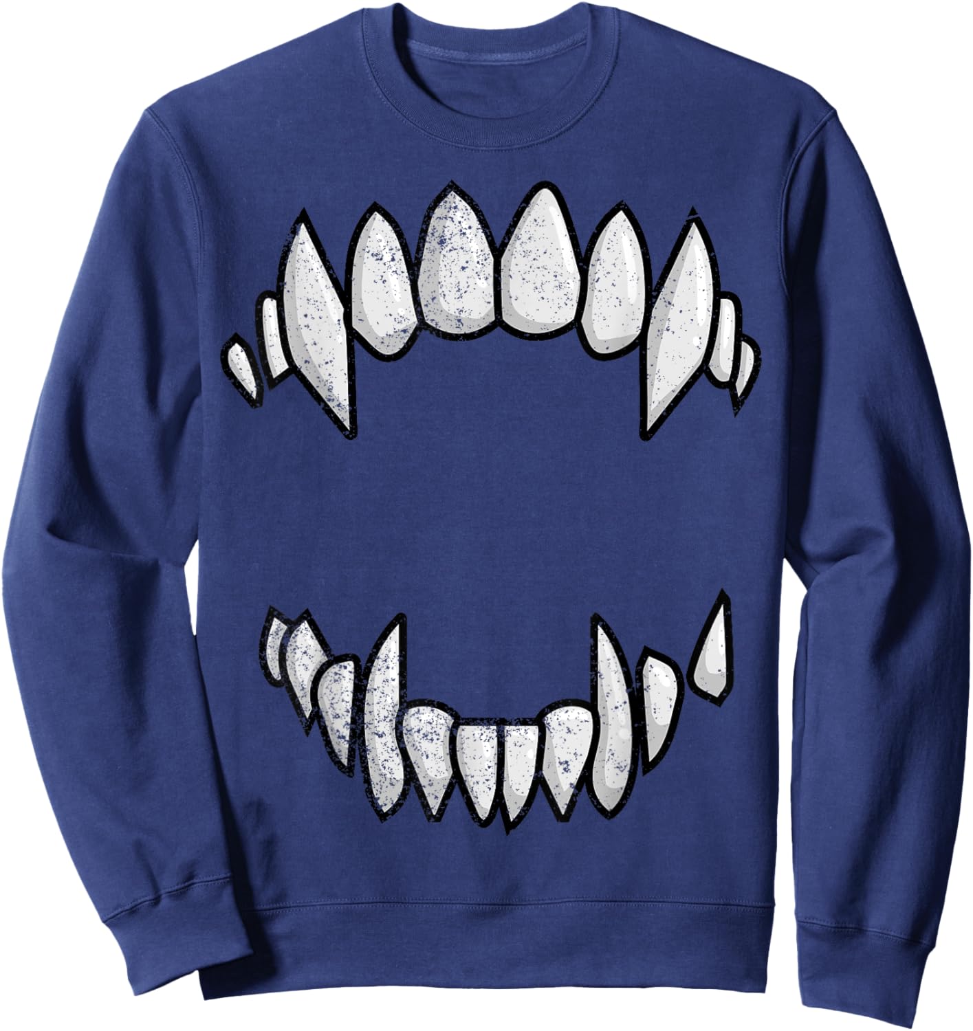 Vampire Fangs Teeth Halloween Monster Teeth Costume Sweatshirt - Sweatshirt | Navy