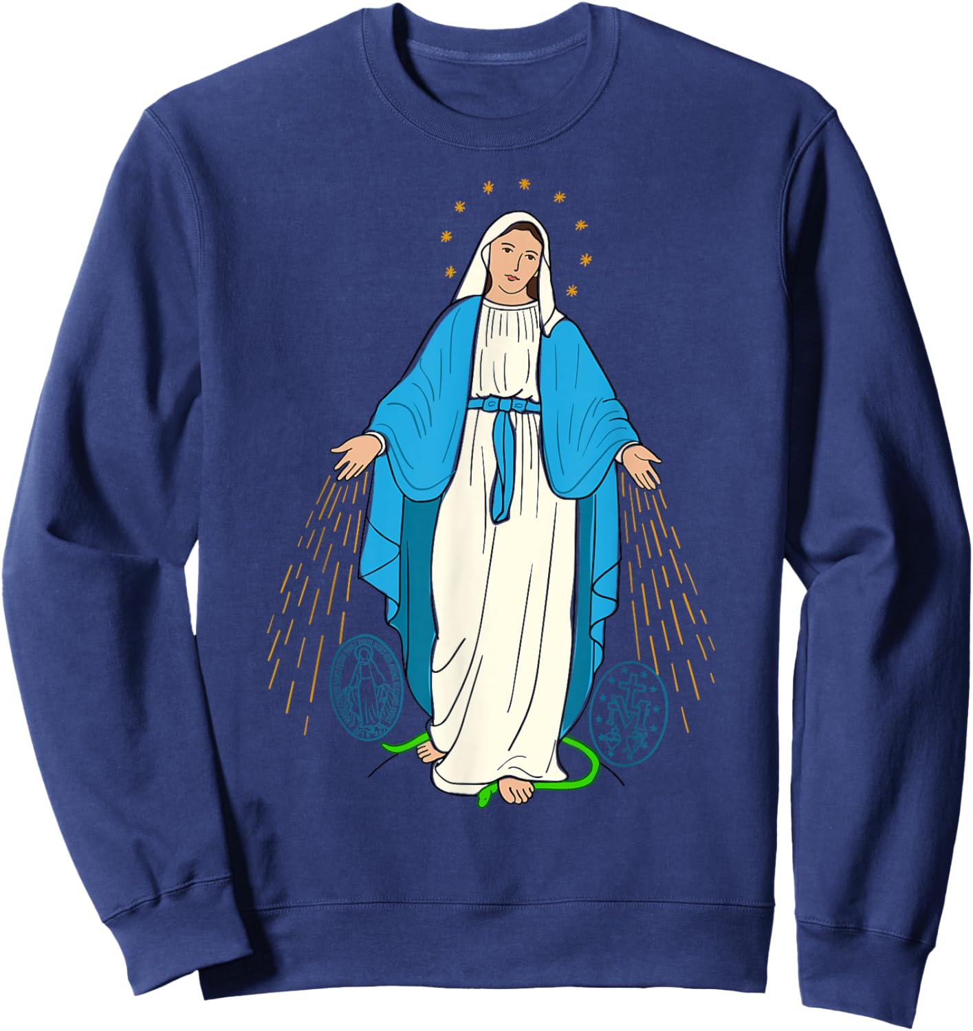 Our Lady of Grace - Virgen de la Medalla Milagrosa Sweatshirt - Sweatshirt | Navy